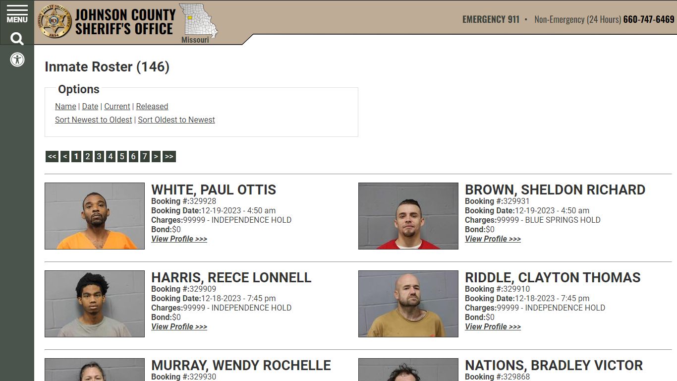Inmate Roster - Current Inmates Booking Date Descending - Johnson ...