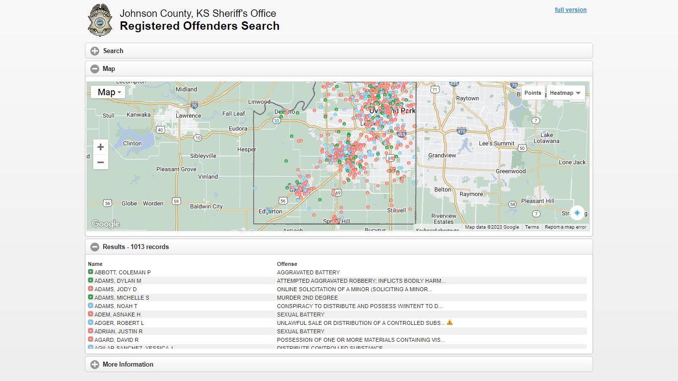 Registered Offenders - Johnson County, KS